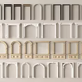 Architectural Components With Different Arch Rectangular And Decorative Frame Designs 3d model