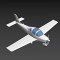 Small White Airplane With Propeller And Two Seats Straight Wings Design 3d model