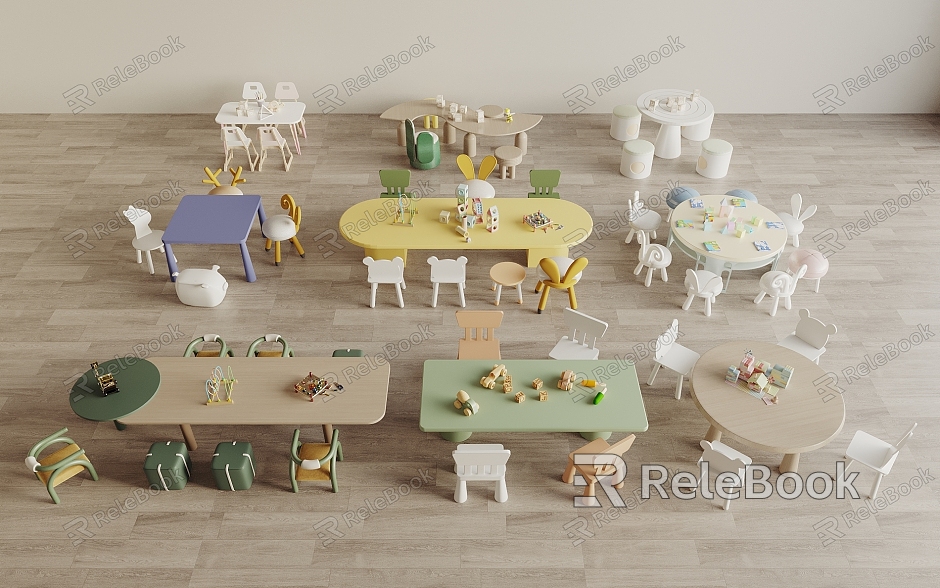 Children's Table and Chair Combination Leisure Table and Chair Game Table and Chair Kindergarten Table and Chair model