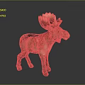 Handcrafted Natural Wood Moose Sculpture Decorative Carved Figure With Antlers