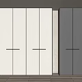 Modern Wardrobe Design With Light And Dark Flat Panel Doors And Handle Details