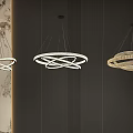 Three Modern Chandeliers With Unique Circular Spiral Design For Interior Decor 3d model
