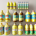Various Cooking Oil Bottles From Different Brands With Colorful Packaging Displayed