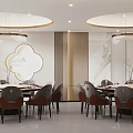Modern Private Dining Room With Round Table And Elegant Decor 3d model