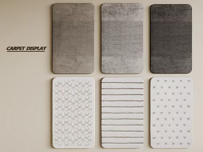 Square Carpets Display with Various Patterns Textures and Colors for Home Decoration 3d model