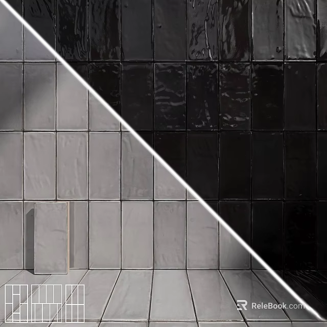 Geometric Wall Components Gray And Black Square Panel Design With Glossy Finish For Modern Interior 3d model 