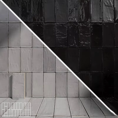 Geometric Wall Components Gray And Black Square Panel Design With Glossy Finish For Modern Interior 3d model