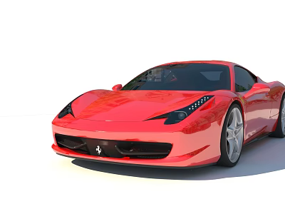 Stylish Red Ferrari Sports Car With Streamlined Design And Alloy Wheels 3d model Stylish Red Ferrari Sports Car With Streamlined Design And Alloy Wheels 3d model