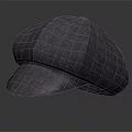 Gray Fabric Octagonal Hat on Gradient Gray Background with Classic Design 3d model