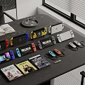 Diverse Entertainment Electronics With Game Consoles Colorful Controllers And Cartridges On Desk