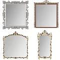 Elegant Decorative Mirrors with Ornate Golden Frames and Intricate Carved Details for Home Decor