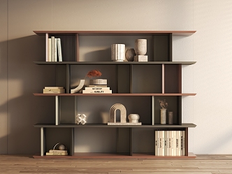 Wooden Bookshelf Bookcase Storage Rack 3d model