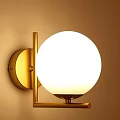 Modern Minimalist Wall Lamp With Gold Metal Frame And White Globe Shade