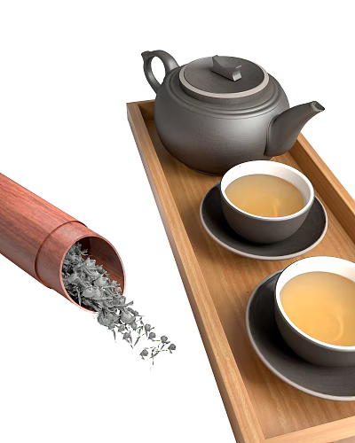 New Chinese Tea Set 3d model