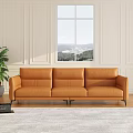 modern three-seat sofa double sofa 3d model