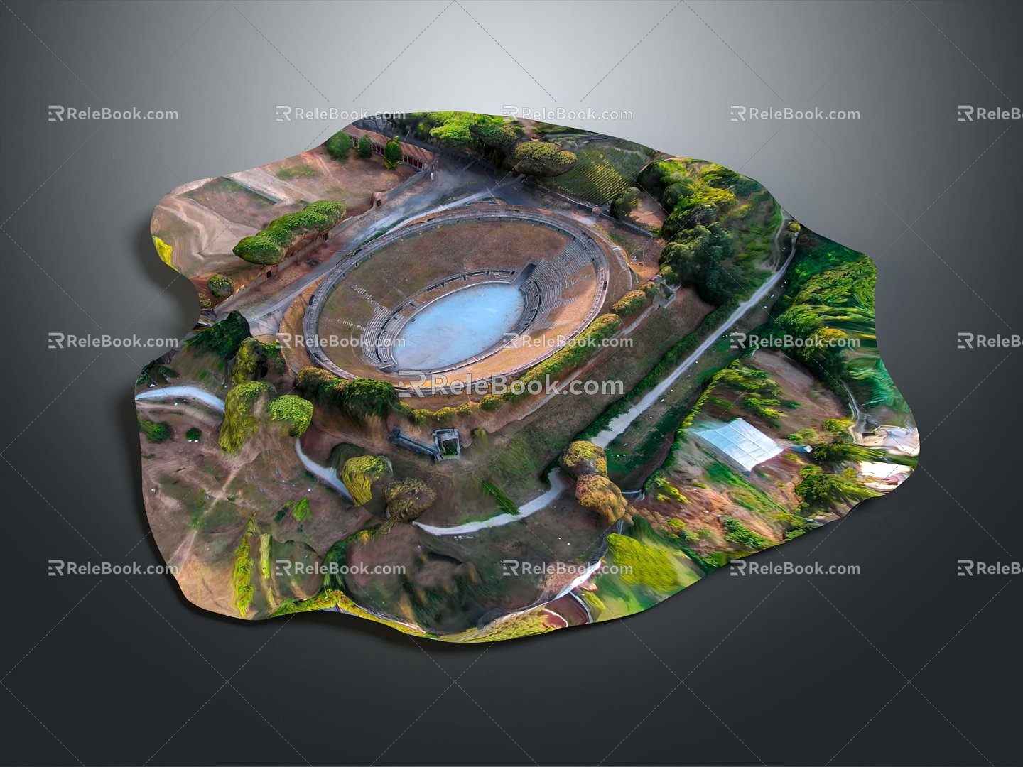 modern basin vein topography mountain shape 3d model