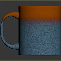 Orange To Blue Gradient Mug With Speckled Texture On Dark Background 3d model
