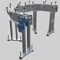 Industrial Curved Conveyor Equipment With Metal Frame And Mechanical Components For Production Line