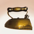 Vintage Brass Daily Appliance Iron With Retro Handle And Polished Base Design