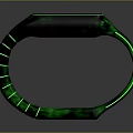Fashionable Glowing Wristband With Digital Display Green Black Striped Strap Design