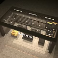 Black Jewelry Display Cabinet Shelf With LED Lights And Storage Compartments