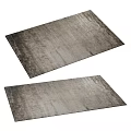 Square Rug With Textured Surface In Neutral Beige White And Dark Gray Tones