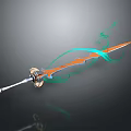 Fantasy Sword Design Featuring Orange Blade And Blue Energy Streams