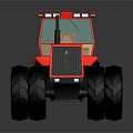 Red Case IH Tractor With Large Tires Black Grille And Cab Design