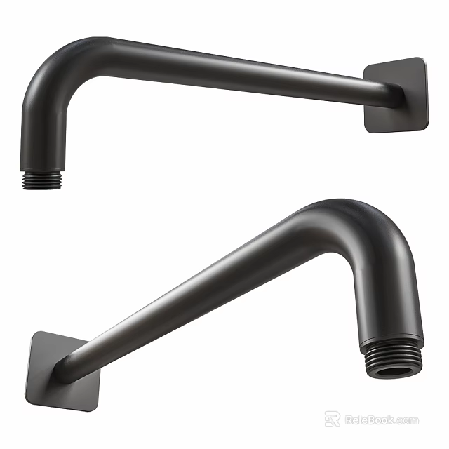 Stylish Modern Black Curved Metal Faucet Arms For Kitchen Bathroom Use 3d model 