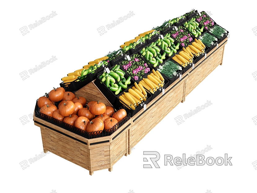 fruit vegetable lotus root pumpkin green onion radish zucchini model