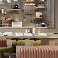 Modern Sales Office Interior Design With Display Shelves And Comfortable Seating