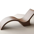 Modern Wooden Chaise Lounge With Curved Walnut Design And Sleek Lines
