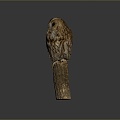 Owl grimace owl long-eared owl wulin owl monkey face owl carved owl 3d model