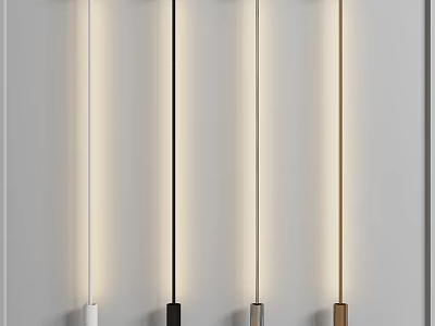 Modern Minimalist Wall Lamps With Slim Design And Soft Lighting In Black White Gold 3d model