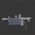Space Station Equipment With Large Blue Solar Panels And Metallic Structural Modules 3d model