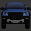 Blue Modern Pickup Truck With Sleek Exterior Design And Cargo Bed
