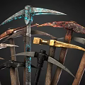 pickaxe sickle pickaxe farm tool knife axe 3d model
