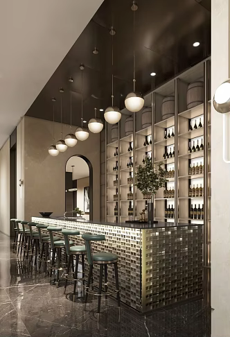 Modern Water Bar Sales Office Water Bar Area 3d model