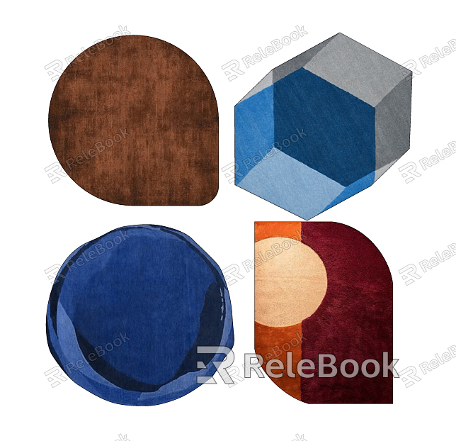 modern shape carpet irregular carpet model