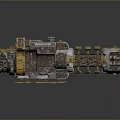 Industrial Mechanical Device With Gears Pipes And Yellow Gray Metal Components