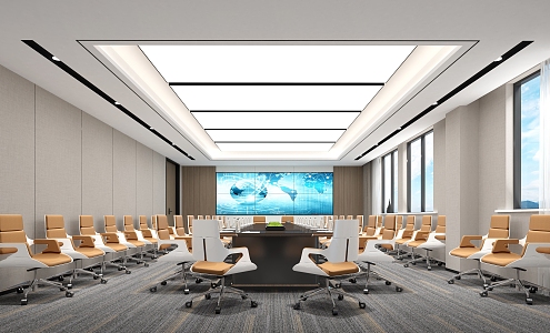 Modern Meeting Room Meeting Table and Chair 3d model