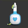 Cute Computer Headphones with Blue and White Design Yellow Star Accents and Built in Microphone