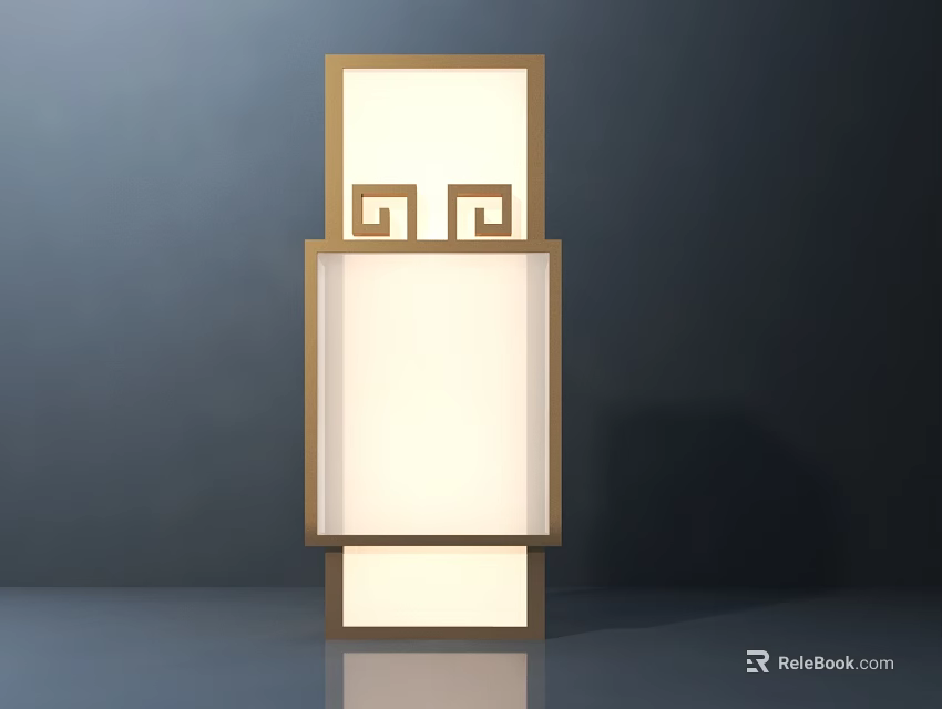 Modern Wall Lamp With Golden Frame And Illuminated Minimalist Design 3d model 