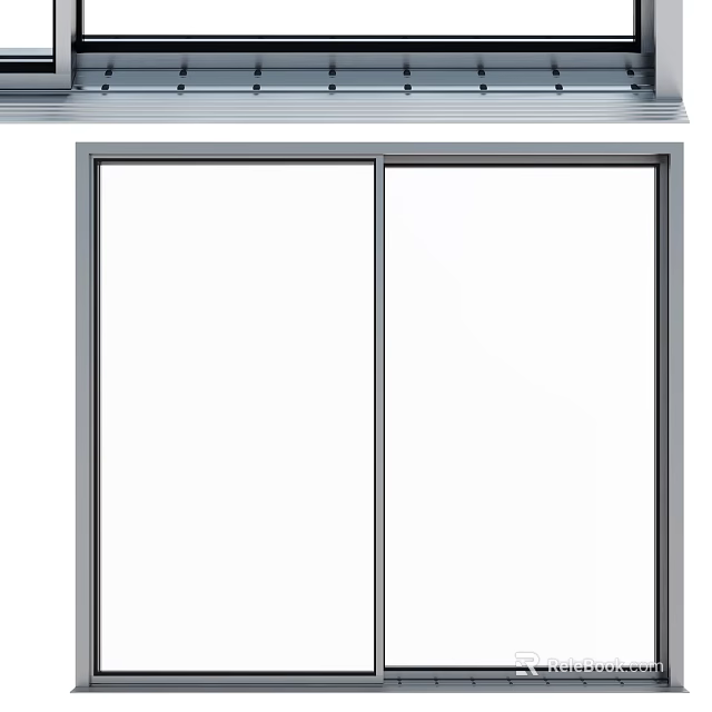 Modern Sleek Casement Window Design With Aluminum Frame And Tempered Glass 3d model 