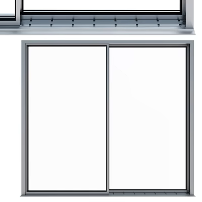 Modern Sleek Casement Window Design With Aluminum Frame And Tempered Glass 3d model