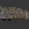 Ancient Stone Ruins With Water Pool Stone Walls And Scattered Blocks