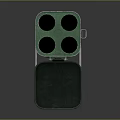 Green Multiple Barrel Weapon With Stand Red Button And Black Components 3d model