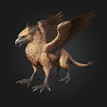 Detailed Mythical Creature With Eagle Head Lion Body Feathered Wings And Sharp Claws 3d model