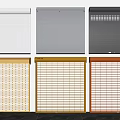 Various Roller and Venetian Blinds with Different Colors and Patterns