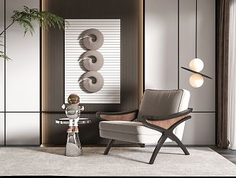 Modern sofa chair leisure chair combination 3d model